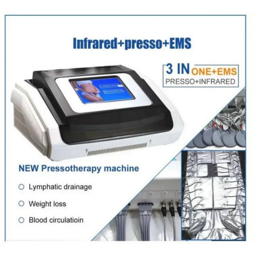 3 I 1 Far Infrared Pressoterapi EMS Electric Muscle Stimulation BAUA Lufttryck Pressoterapi Lymf Drainage Body Slimming Equipment129