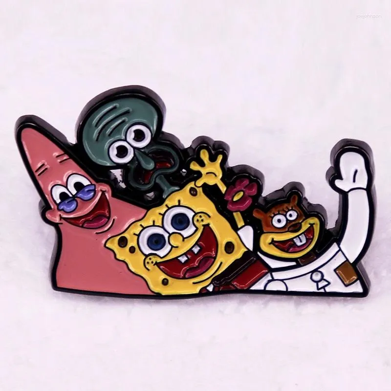 Brosches Underwater World Classic Cartoon Roles Collection Emamel Pin Brooch smycken Tillbehör din jacka väska