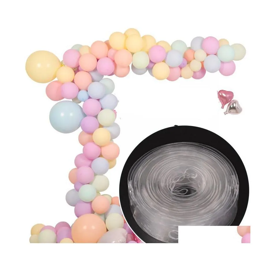 Diğer Etkinlik Partisi Malzemeleri DIY Lateks Balonlar Modelleme Aracı Plastik Balon Zinciri 5m TIE Düğmesi Doğum Günü Düğün Dekorasyonu Del Dhgxh