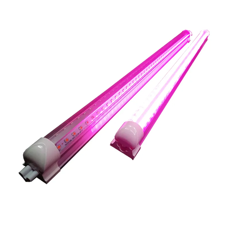 White Full Spectrum LED Grow Light, 2-Row V-Shape T8 Integrated Growing ...
