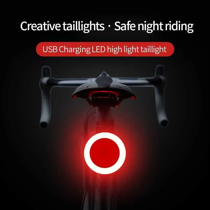 Luzes de bicicleta Fun Bicycle Bicycle Bicycle Light Charging Mountain Lights Night Ride Bike Ride Ride Creative Tailllight Equipment P230427