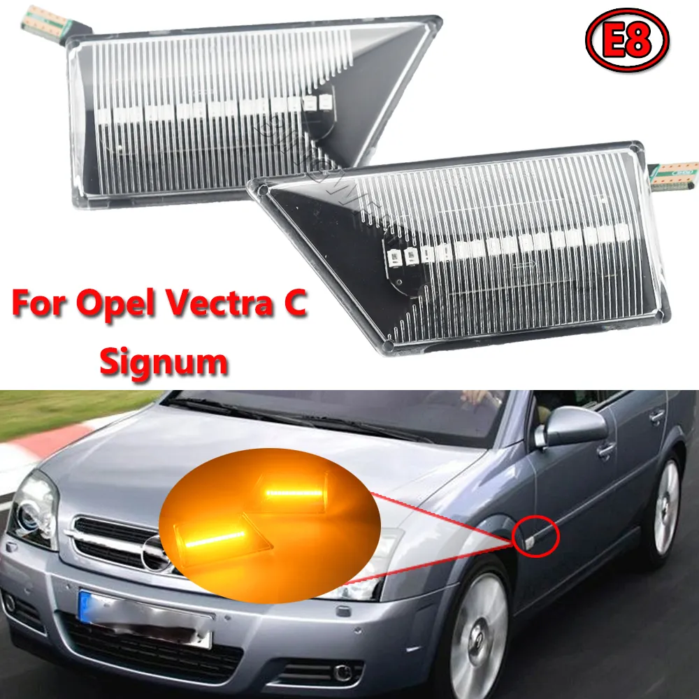 Opel Vectra C Signum 2003-2008 için SONRAKİ YANITLI LED Turn Sinyal Yan İşaretleyici Işık Dinamik Yanıp Söner 93192381 93192382