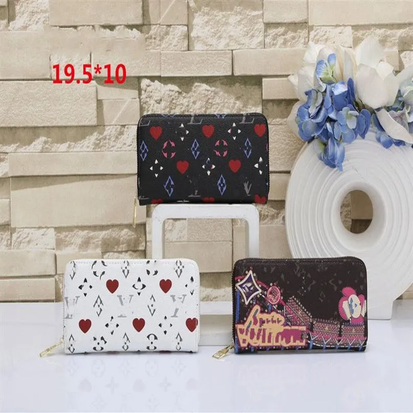 Zippy Long Style Wallet Womens MY HERITAGE PU leather Card Holders Coin Purses Women Designer Classic Flower Credit Cards Zipper W289g