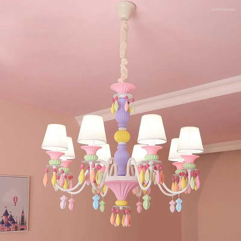 Chandeliers Creative Restaurant Colorful Crystal Children's Room Bedroom Pendant Lamp Living LED Chandelier Lights