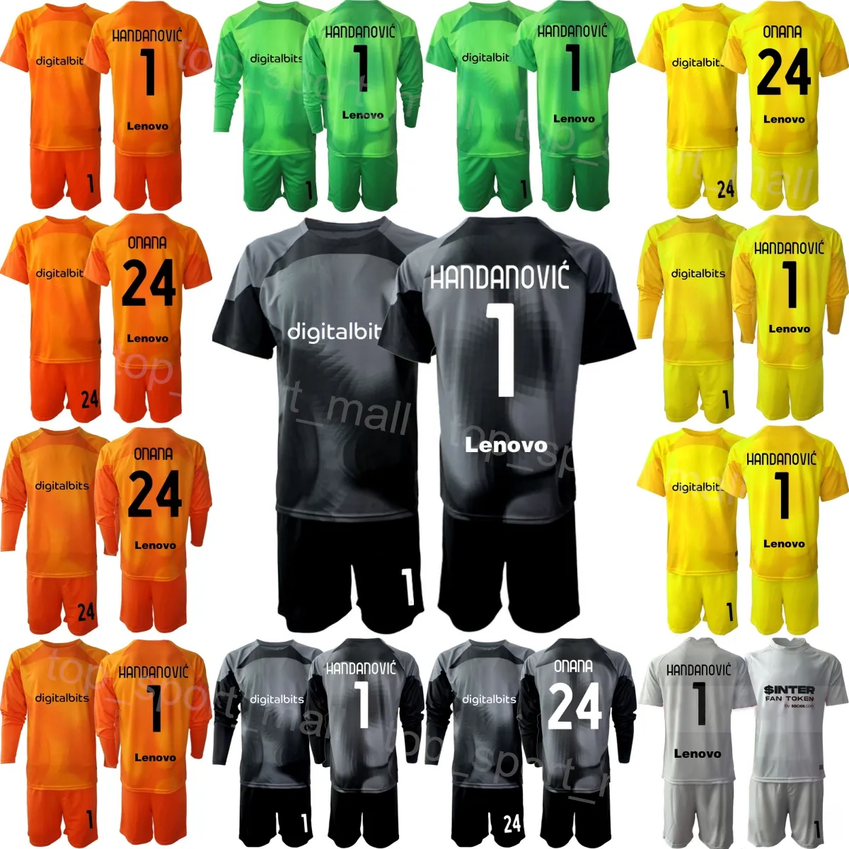 Klubblag 22-23 Inter Soccer Milan målvakten Samir Handanovic Jersey Set Long Sleeve Gk 12 Julio Cesar 1 Walter Zenga 24 Onana 1 Yann Sommer Football Shirt Kits