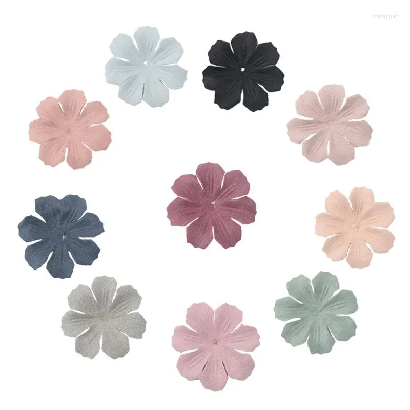 Decorative Flowers 10 Pcs Of Korean Microfiber Leather Small Flower Pieces DIY Hair Accessories Handmade Hairpin