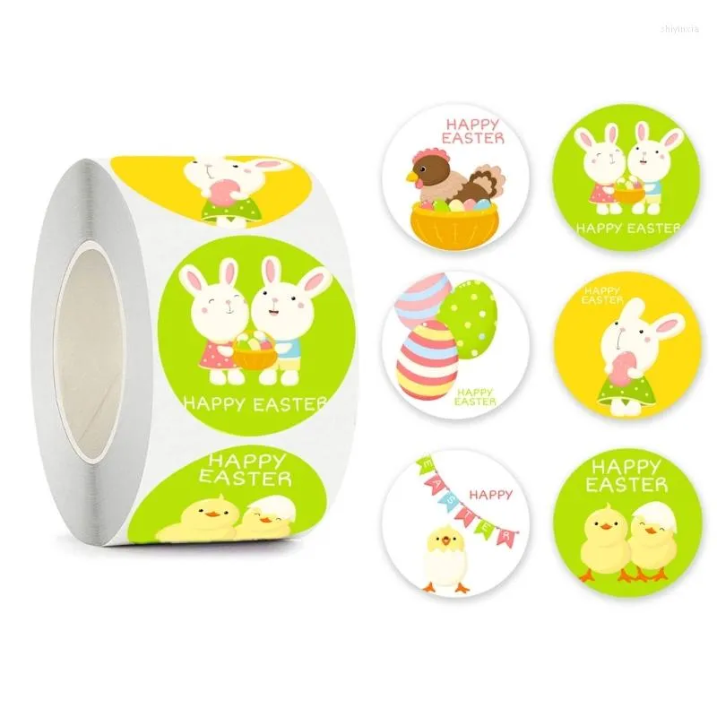 Present Wrap Happy Easter Seal Label Sticker Peeps- Roll Cartoon Decal