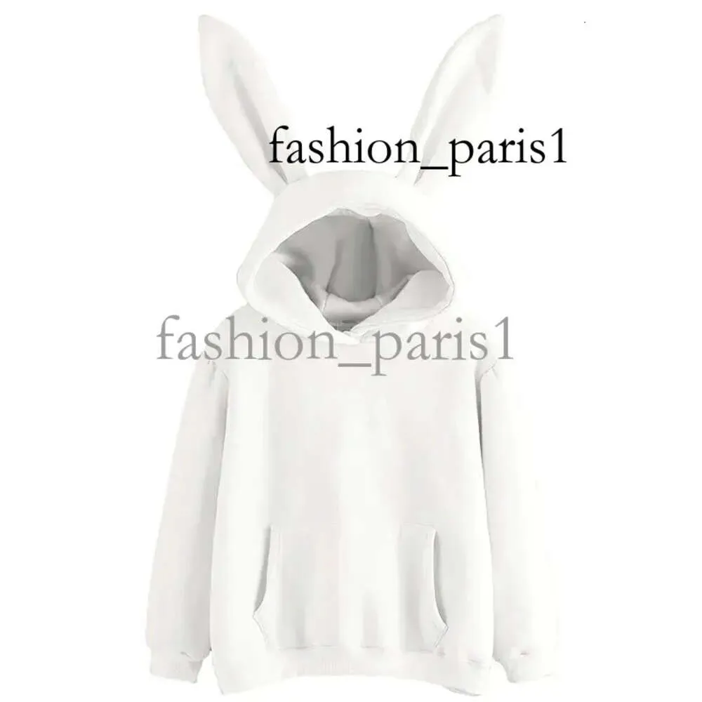 Designer Mignon Sweat à capuche unisexe Mensweatshirt Top Air Force1 Harajuku Kpop Manches longues Oreilles de lapin Solide Kawaii Hommes Sweat-shirt décontracté 79 55