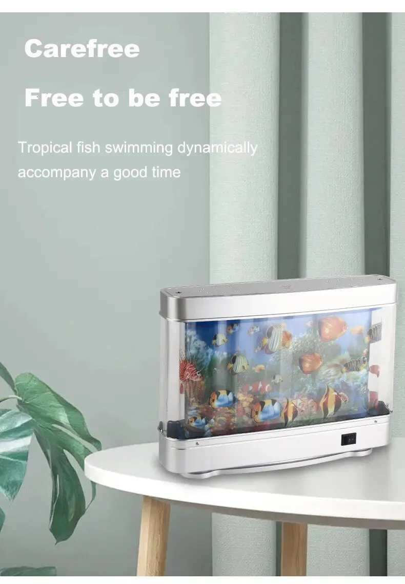 Nemo Fish Tank Artificial Tropical Fish Tank Lamps Aquarium Decorative Night  Light Virtual Ocean Dynamic LED Table Lamp For Kid Room Decor Gift Little  Einstein Aquarium, image size:790x1137