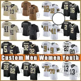 4 Derek Carr Football Jerseys 41 Alvin Kamara ``Saints``Tyrann Mathieu Jameis Winston Chris Olave Marshon Lattimore Jamaal Williams Taysom Hill Drew Brees