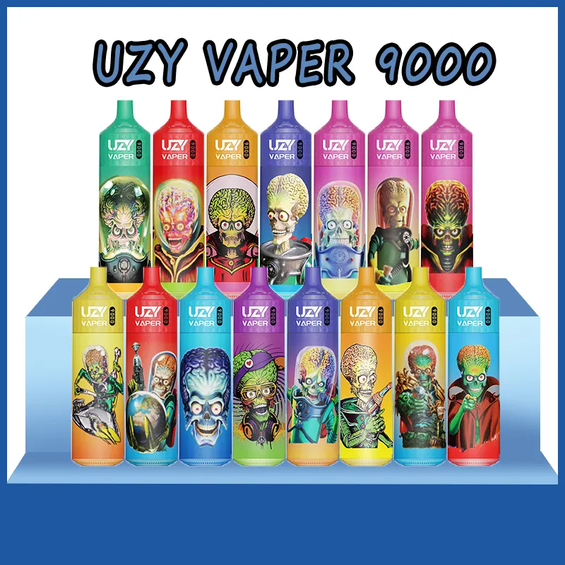 UZY E-cigarettes Original VAPER 9000 Puffs Puff 9000 9k Caractéristiques jetables Bobine de maille 18 ml Jetables Vapes Pen Tornado 9000 0 2 3 5% Rechargeable 850 mAh RVB