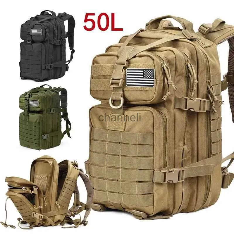 50L Mochila Militar Tactical Backpack Large Capacity Molle Hydration Pack  For Outdoor Activities, Fishing, Camping, And Hunting Waterproof Rucksack  For Men YQ231127 From Channeli, $49.32