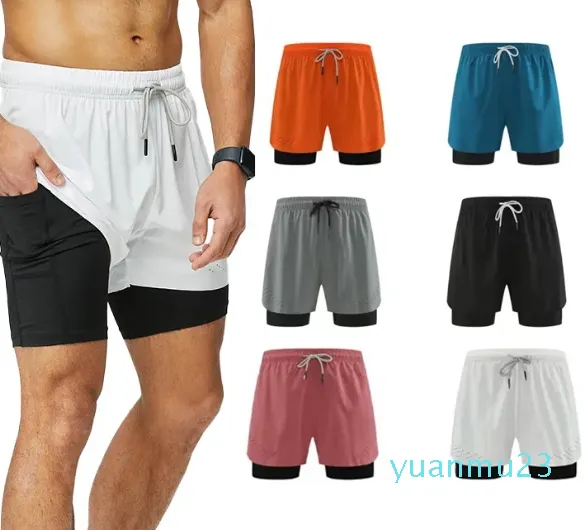 Designer pants Men Gym Sports Shorts Large Double Layer Inner Lining with Pockets Quick Drying Shorts Casual Running Pants Men's Basketball Sports Pants