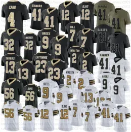 4 Derek Carr Alvin Kamara Football Jersey Jamaal Williams Chris Olave Taysom Hill Tyrann Mathieu Drew Brees Marshon Lattimore Demario Davis