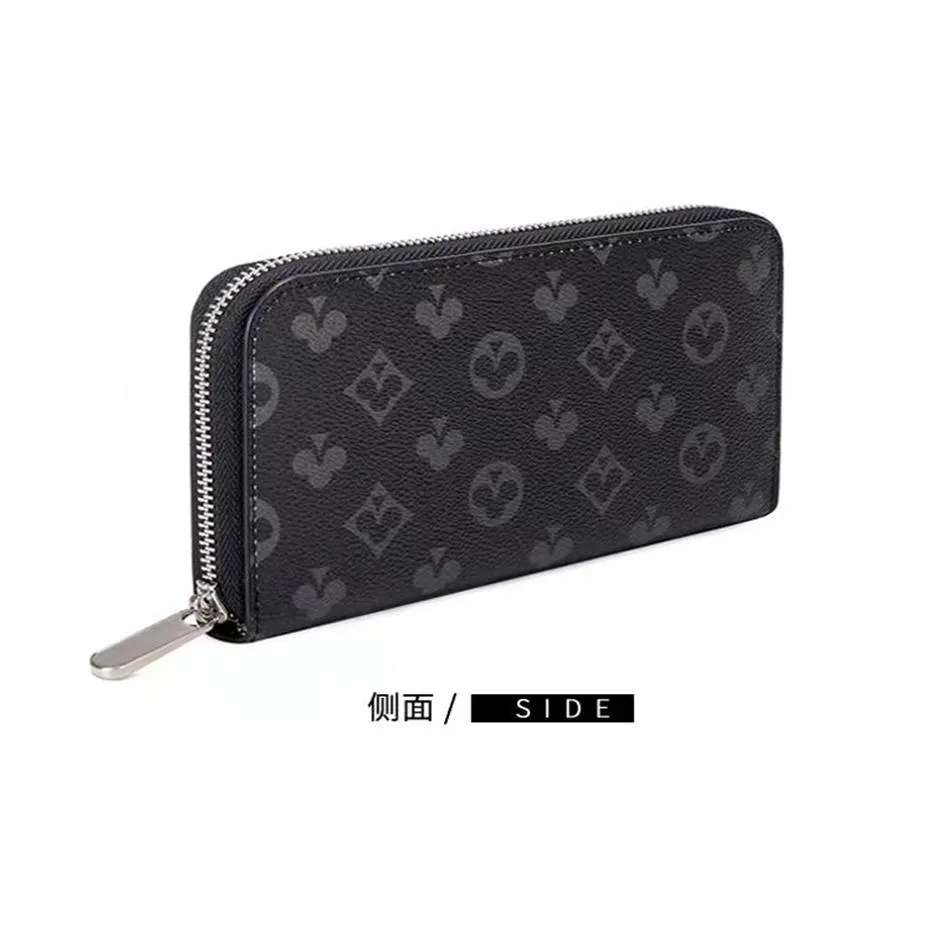 Single zipper WALLET the most stylish way to carry around money cards and coins men leather purse card holder long business women 234o