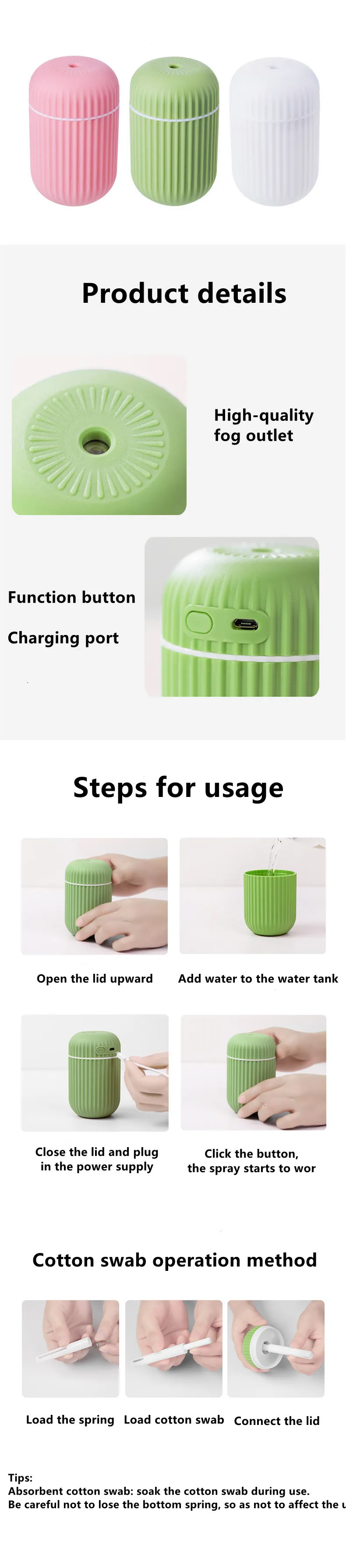 Funshing FunShing 180ml Mini USB Air Humidifier Car Aroma Diffuser Ultrasonic ...