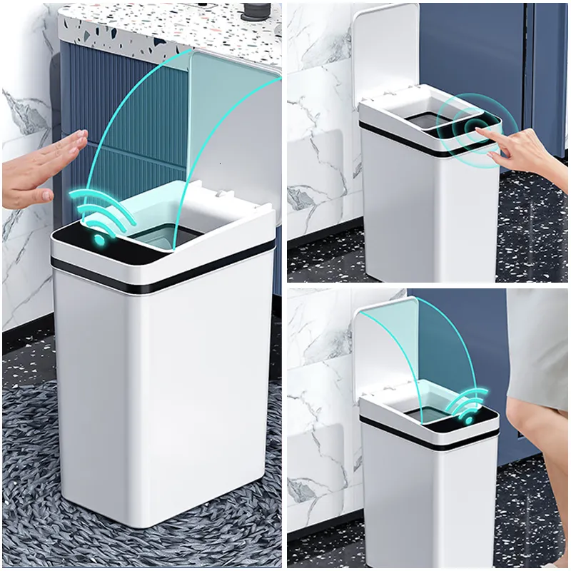 Pattumiera Smart Pattumiera Sensore Automatico Bidone Della Spazzatura  Pattumiera Impermeabile Cucina Bagno Pattumiera Smart Home Cestino Stretto  12L 230427 Da 32,42 €