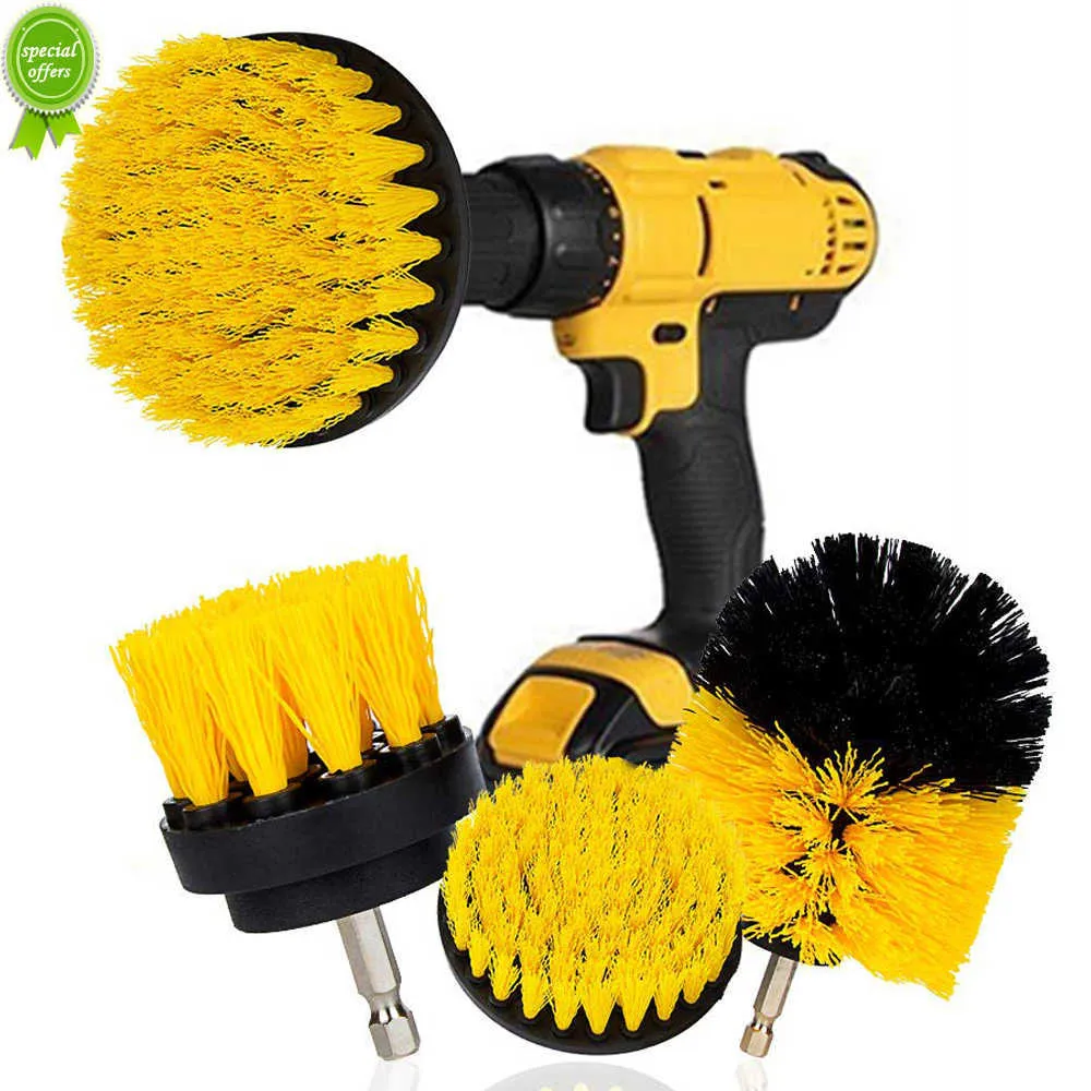 Nouveau 3 pièces rond complet électrique brosse perceuse à poils rotatif ensemble d'outils de nettoyage épurateur outil de nettoyage brosses outil de lavage de voiture