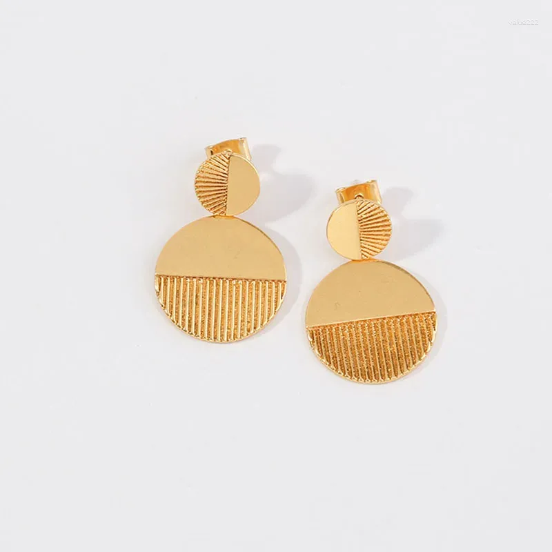 Dangle Earrings Women Round Coin Earring Drop Fashion Designer Gold Plated Jewelry