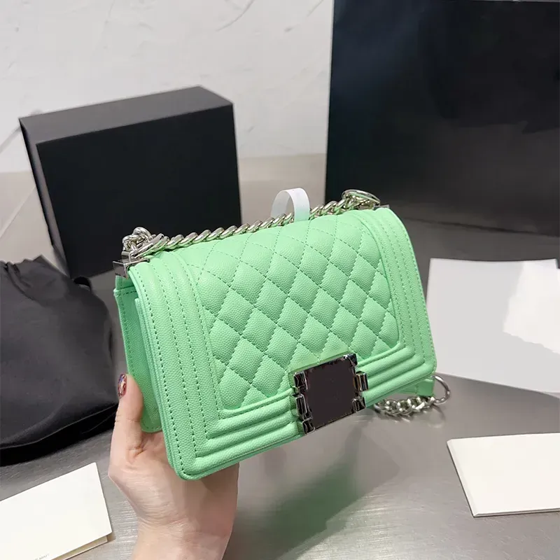 DHgate Chaneles Caviar Boy Mini Designer Flap Bags Cowhide Leather Vintage Silver Hardware and Acrylic Designer Wallet Womens Crossbody Shoulder Luxurys Handbag Coin Pur Bags Luggage Accessories