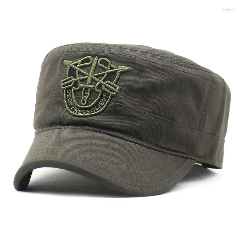 BERETS LDSLYJRスプリングコットン幾何学刺繍ケスケット野球キャップ調整可能な軍用スナップバック帽子男性と女性43