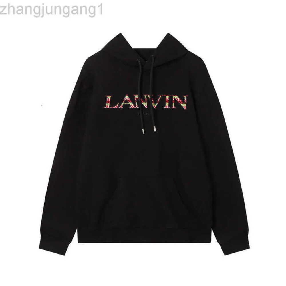 24SS Designer Lanvin Felpa con cappuccio Lanvins Chaopai Autunno e Inverno Novità LANVIN Langfan Nuovo prodotto Maglione pullover con ricamo colorato per uomo e donna Sport per il tempo libero