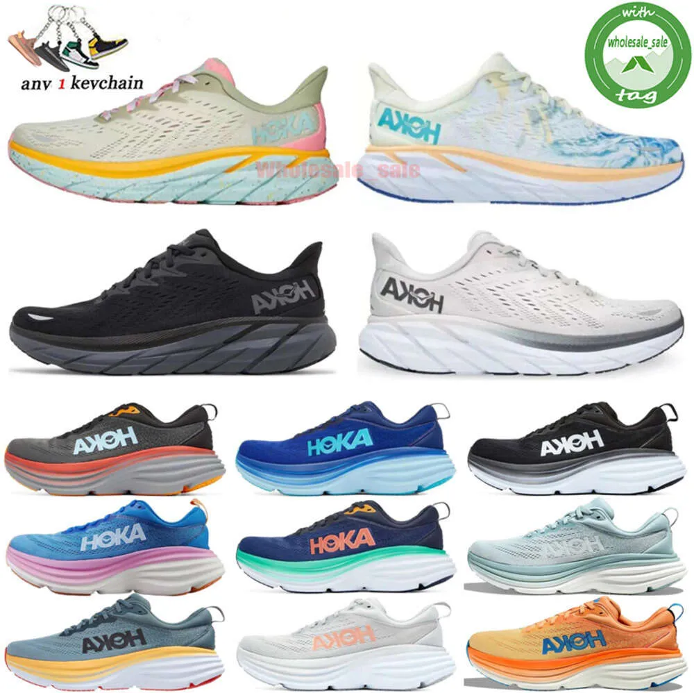 ₩34,522에서 2024 Hoka Bondi 8 Clifton 9 One Shoes 남자 여자 Hokas Black White