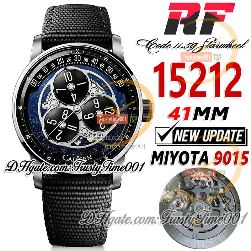 RF 15212 Star Wheel Miyota 9015 Montre automatique pour homme Cadran rotatif planétaire de 41 mm Boîtier en acier inoxydable 316L Bracelet en cuir et nylon Édition limitée trustytime001Montres