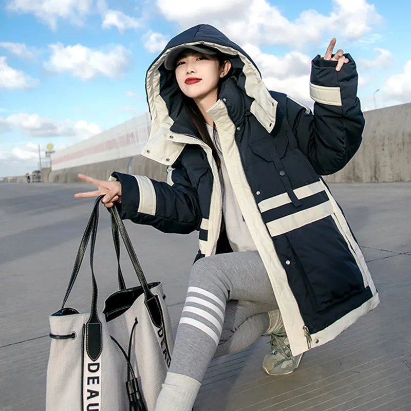 Down Jacket Damska Wysokiej klasy damska kurtka zimowa Koreańska wersja białej kaczki do kaczki kombinezonowej, aby pokonać krótkie kobiety