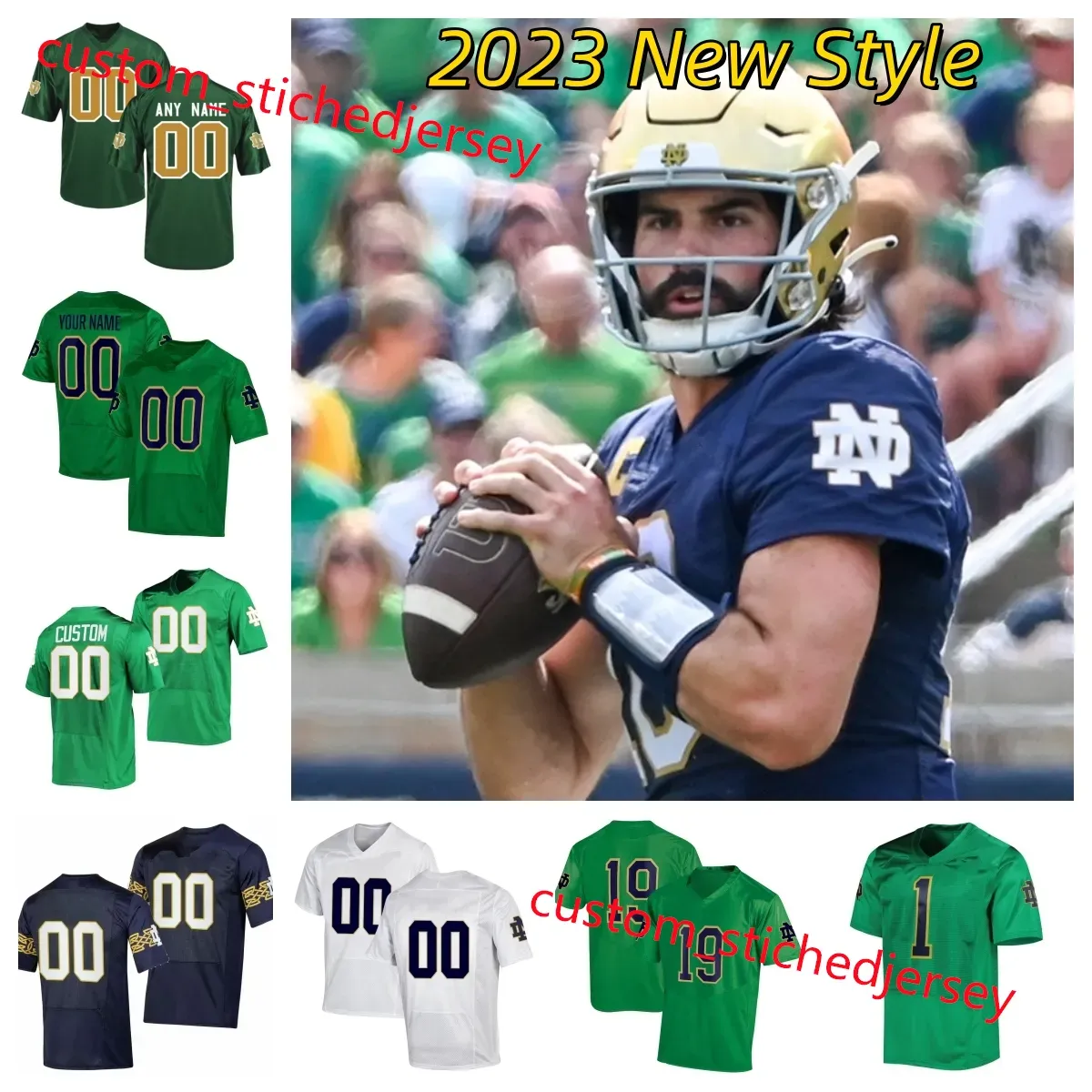 Dame Notre Fighting Irish Football Jersey Mike Mcglinchey Manti Te'o Stephon Tuitt Tim Brown John Huarte Keivarae Russell ND Jerseys Custom High s