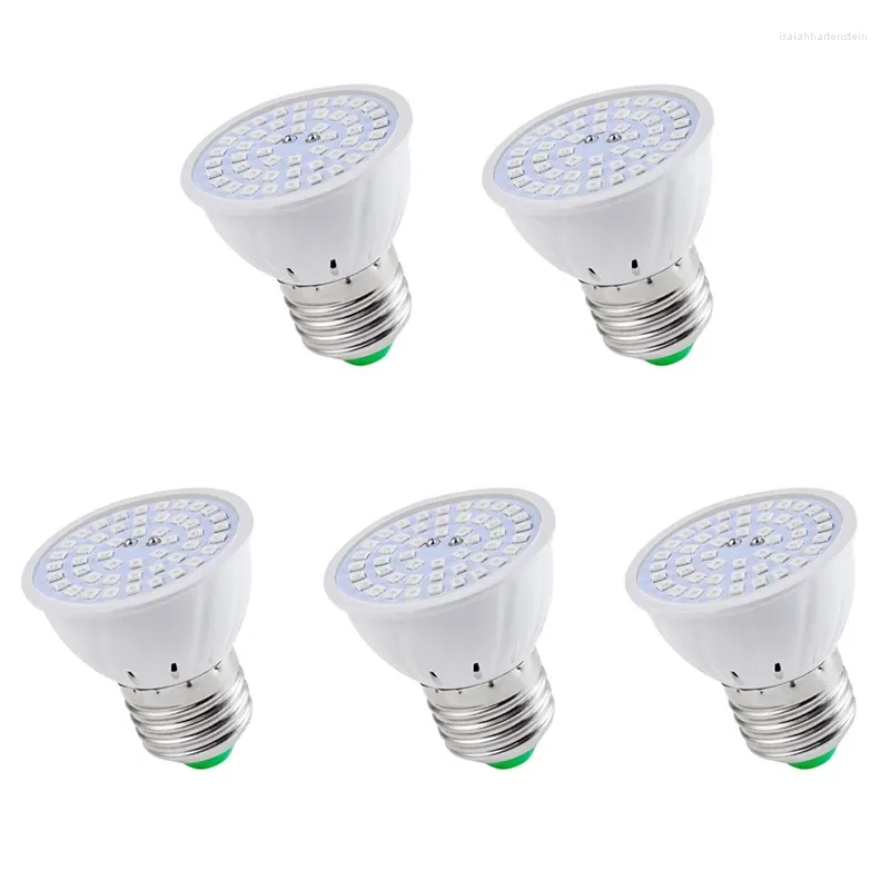 Cultiver des lumières 5X E27 80 LED lampe de plante LED ampoules de croissance à spectre complet semis fleur Phyto