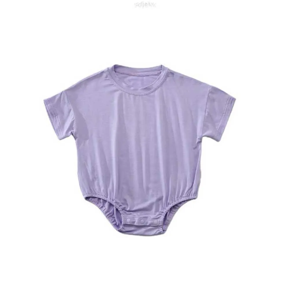 Conjuntos de roupas 1 PCs PCs Custom meninos meninas recém -nascidas Modal Bodysuit de verão Roupas de verão Organic Bamboo Tshirt Baby Bubble Rodper