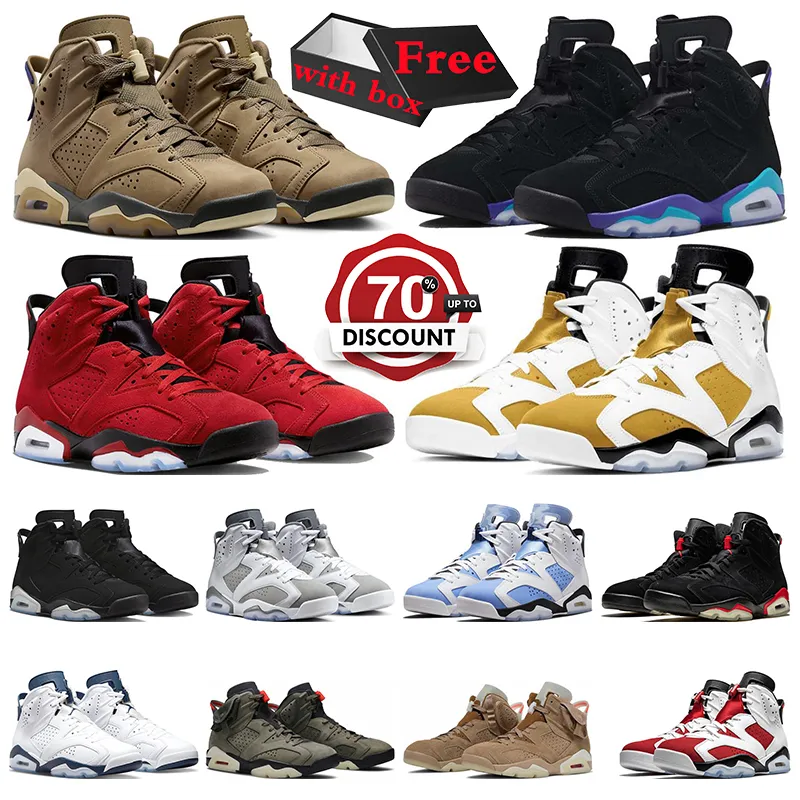 mit Box 6s Jumpman 6 Basketballschuhe für Herren Braun Kelp Toro Bravo Aqua Gelb Ocker Schwarz Metallic Silber Cool Grey Herrentrainer Sportschuhe