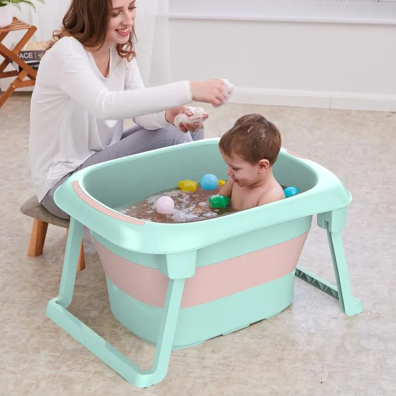 Baignoires bébé brillant 010y enfants pliage de bain pliant hauteur 44,5 cm pour bébé siège de bain isolation non glissement