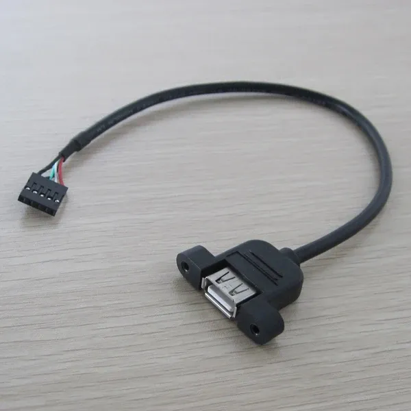 10pcs 30cm placa-mãe interna USB 5pin 5p fileira única macho para cabo de painel fêmea