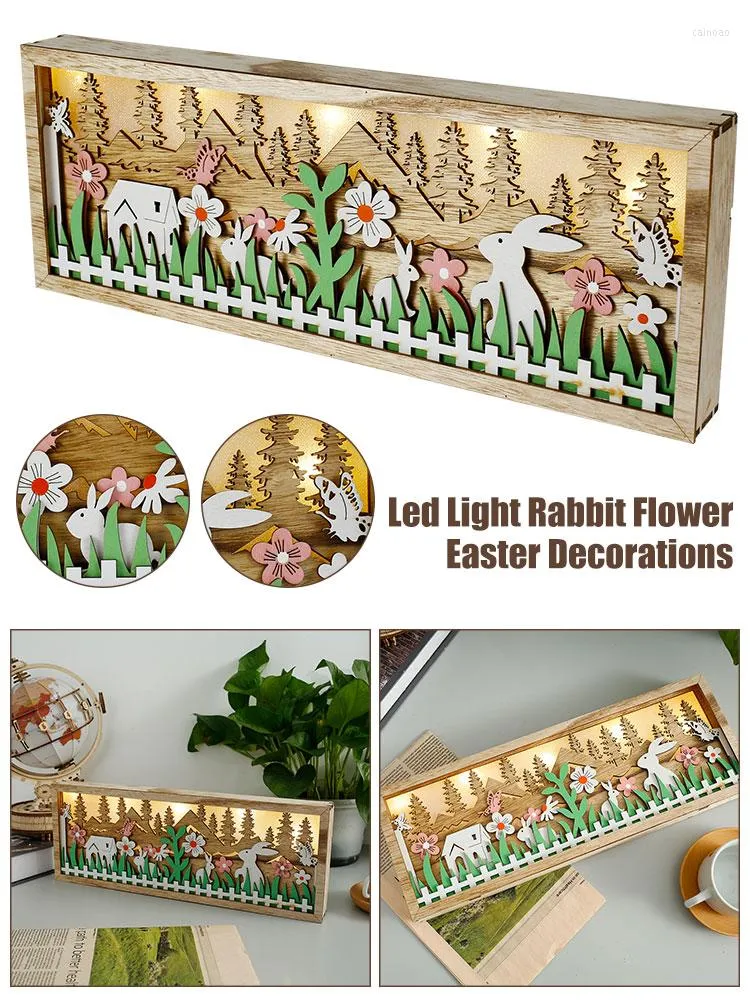 Wandlamp led bloemlicht voor paasdecoratie eieren batterij bedienen houten ei