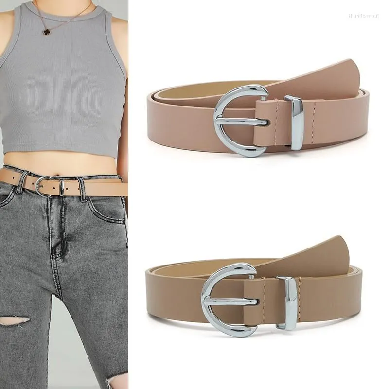 Riemen bauhinia casual mode veelzijdige zilveren knop jeans riem vrouwen student jeugd decoratieve naald