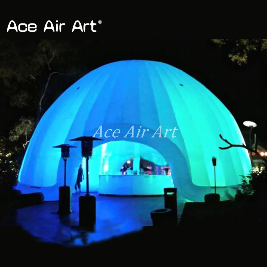 Tente gonflable de chapiteau d'igloo de dôme de 6m de diamètre avec des lumières de LED pour des décorations d'événement de parties
