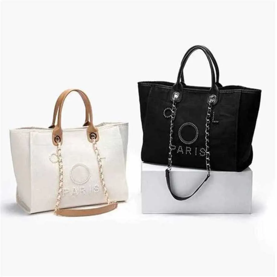 Fashion Luxury Evening Bags Brand Handbags Pearl Tote Canvas Beach Bag Female Portable Shoulder Large Capacity Big Handbag Ladies Backpack wholesale PTS3