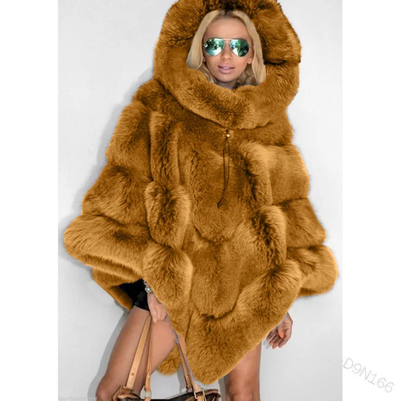 Womens Oversized Faux Fur Winter Coat Long Sleeve Luxury Cape Fur Poncho With Hood For Warmth And Style Plus Size Available From Bai04 55.72 DHgate.Com