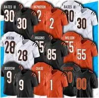 Football Jerseys ``Bengals``custom 9 Joe Burrow 1 Ja`Marr Chase 28 Joe Mixon 22 Chidobe Awuzie 84 Mitchell Wilcox 85 Tee Higgins 34 Samaje Perine