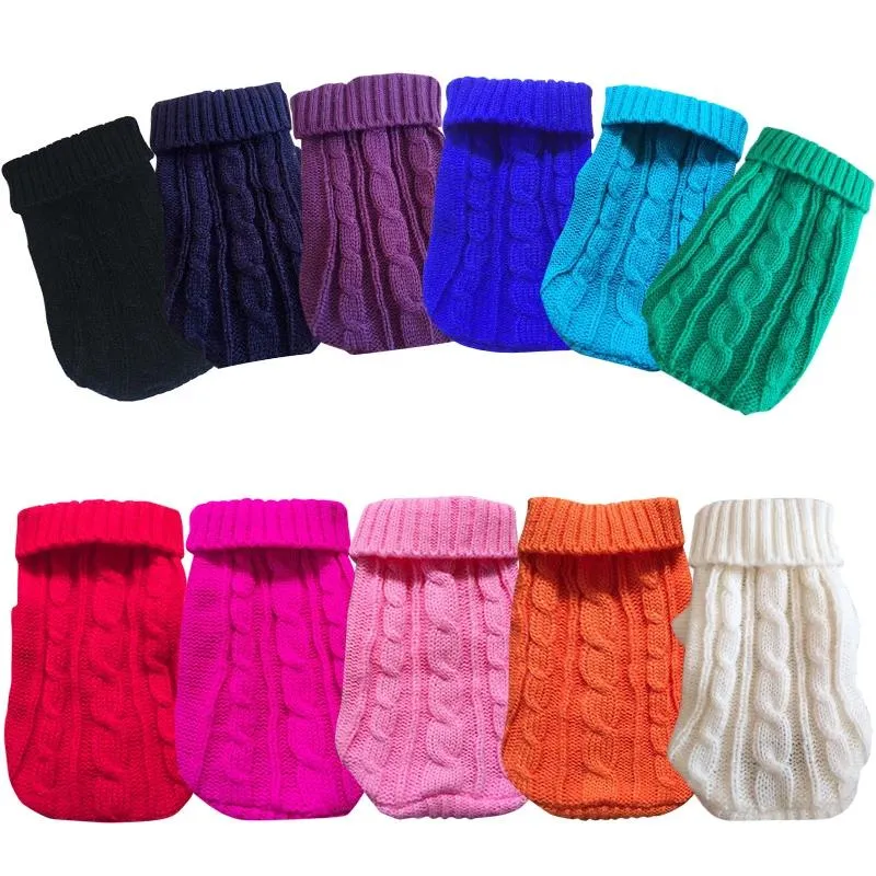 Suéteres 10 pc/lote suéteres quentes para cães inverno roupas para animais de estimação para cães pequenos casacos chihuahua jaqueta roupas para filhotes