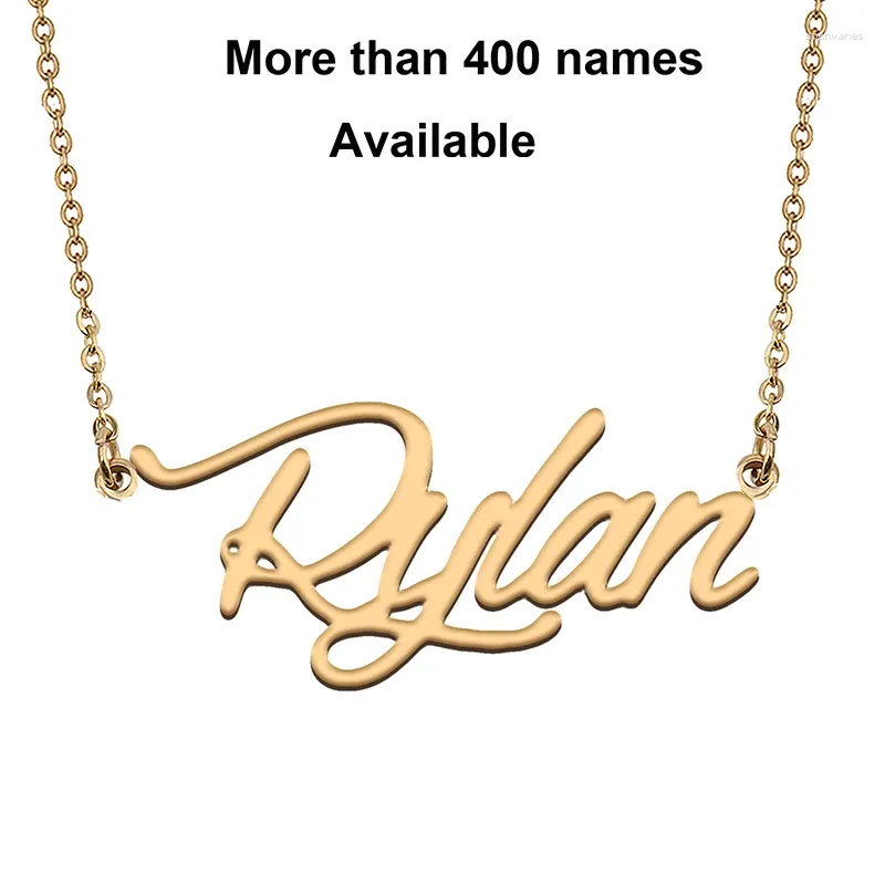 Collana con nome di catene iniziali in corsivo per Rylan, festa di compleanno, anno di Natale, laurea, matrimonio, regalo di San Valentino