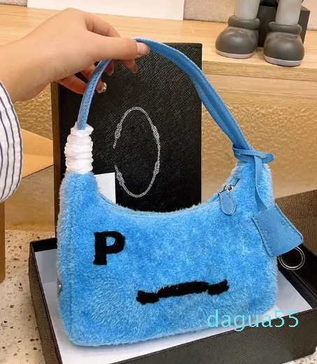 Plush Hobo Tote Bag Womens Underarm Designer Bag Purses Handbag