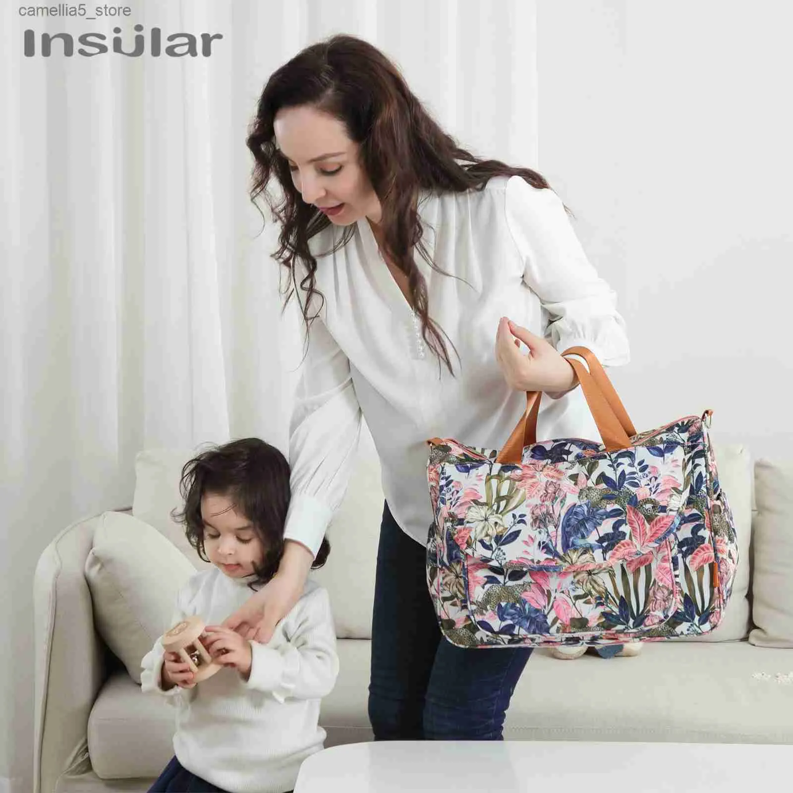 Diaper Bags 100% Cotton Fashion Cheap Baby Diaper Bags Nappy Bags 100% Cotton Mommy Stroller Bags Q231127