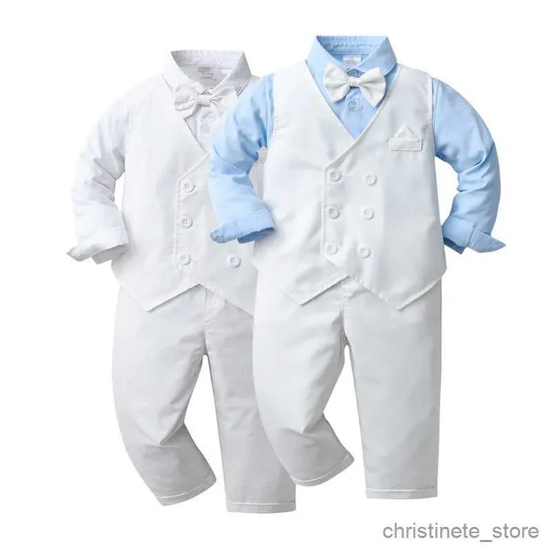 衣類セット子供の洗礼のドレス3セットのベビー服のカジュアルな秋の秋の男の子の秋の服R231127