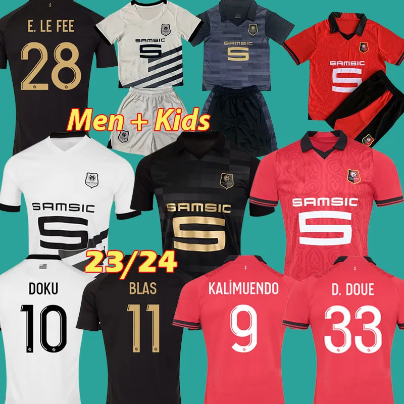 Rennes 23 24 Stade Rennais fc koszulki piłkarskie Blas Doku Terrier Bourigeaud Gouiri E. le Fee Kalimuendo 2023 2024 Sulemana Maillots de Foot Men Kit Kit Football Mundlifs