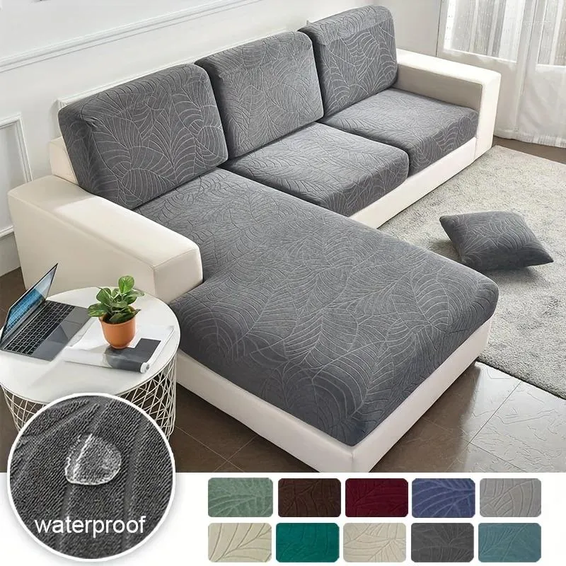 Cubiertas de silla Impermeable Jacquard Sofá Cojín Slipcover Proteger muebles con cubierta de asiento elástico Poliéster Hogar Dormitorio Decoración para el hogar