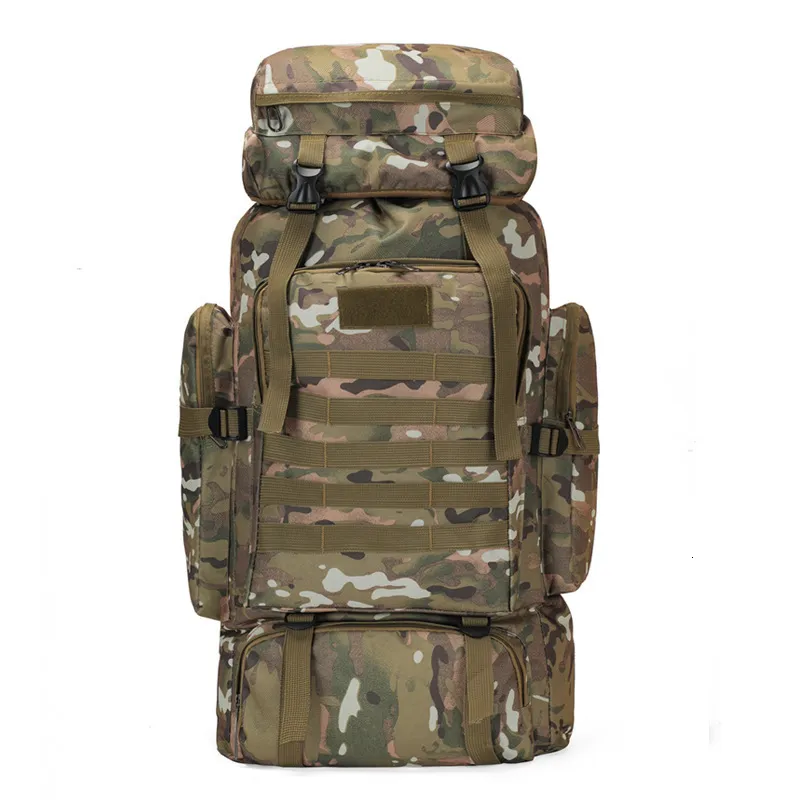 School Bags Backpacks 80L Waterproof Camouflage Tactical Backpack Large Capacity Men's Army Backpacks Camping Backpack Outdoor Mountaineering Bag 230426