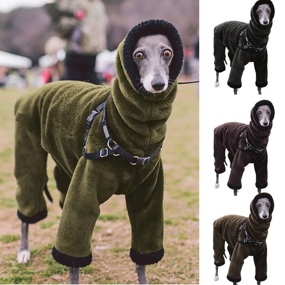 Vêtements pour chiens Vêtements pour animaux de compagnie à col roulé pour veste moyenne et grande manteau de lévrier épais vêtements chauds Whippet quatre pattes chiens pulls d'hiver 231127